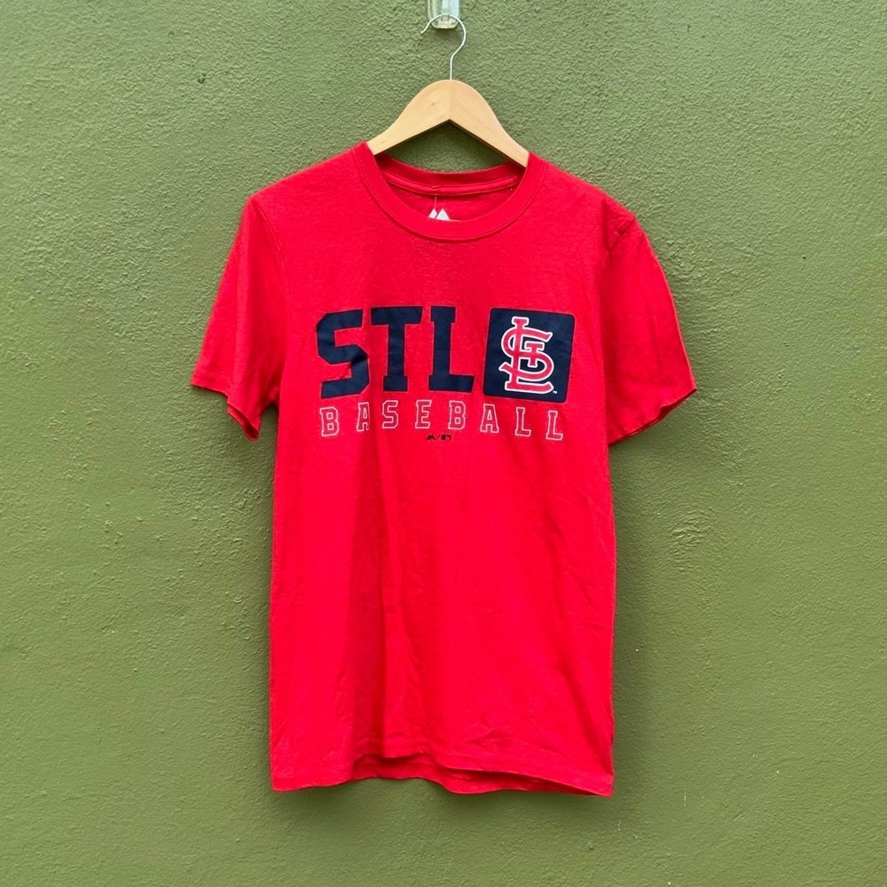 STL Baseball Red Tshirt Men's Small Sports Tee Game Shirt